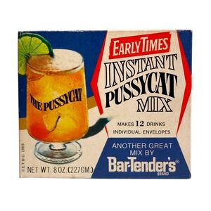 Vintage Early‎ Times Instant Pussycat Mix Sealed Bar Display Collectible 1969